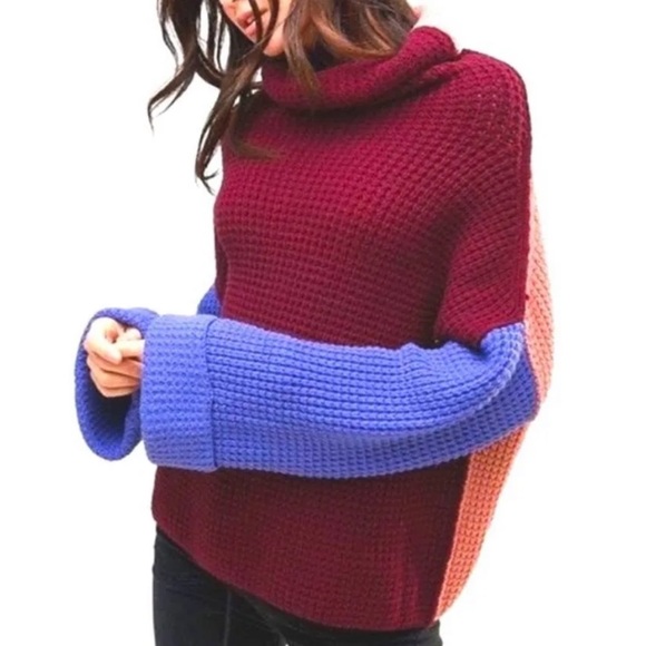 Free People Park City Colorblock Sweater - Picture 1 of 4